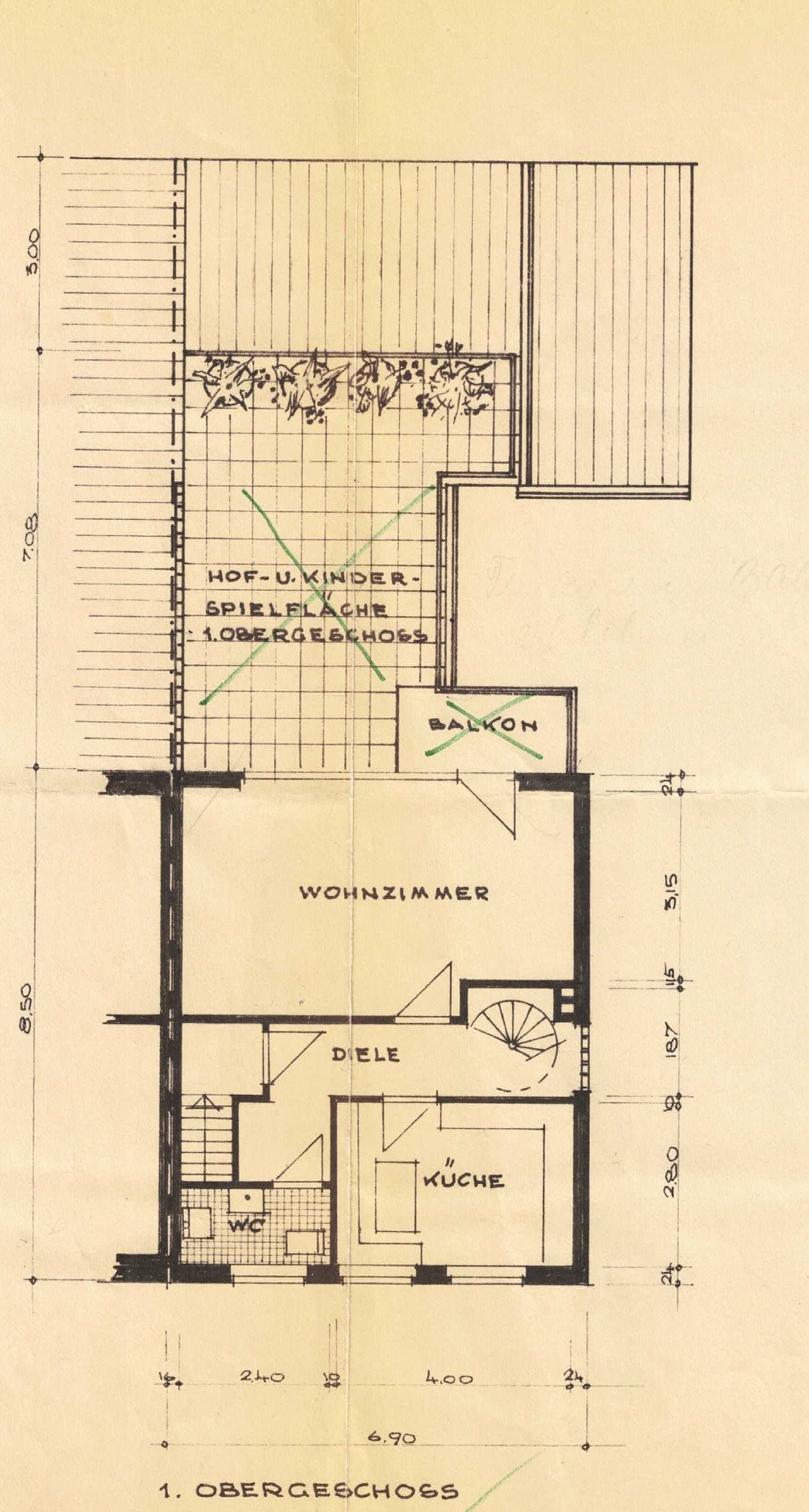 Grundriss 1. OG (noch ohne WG) Grundriss 1. OG (noch ohne WG)