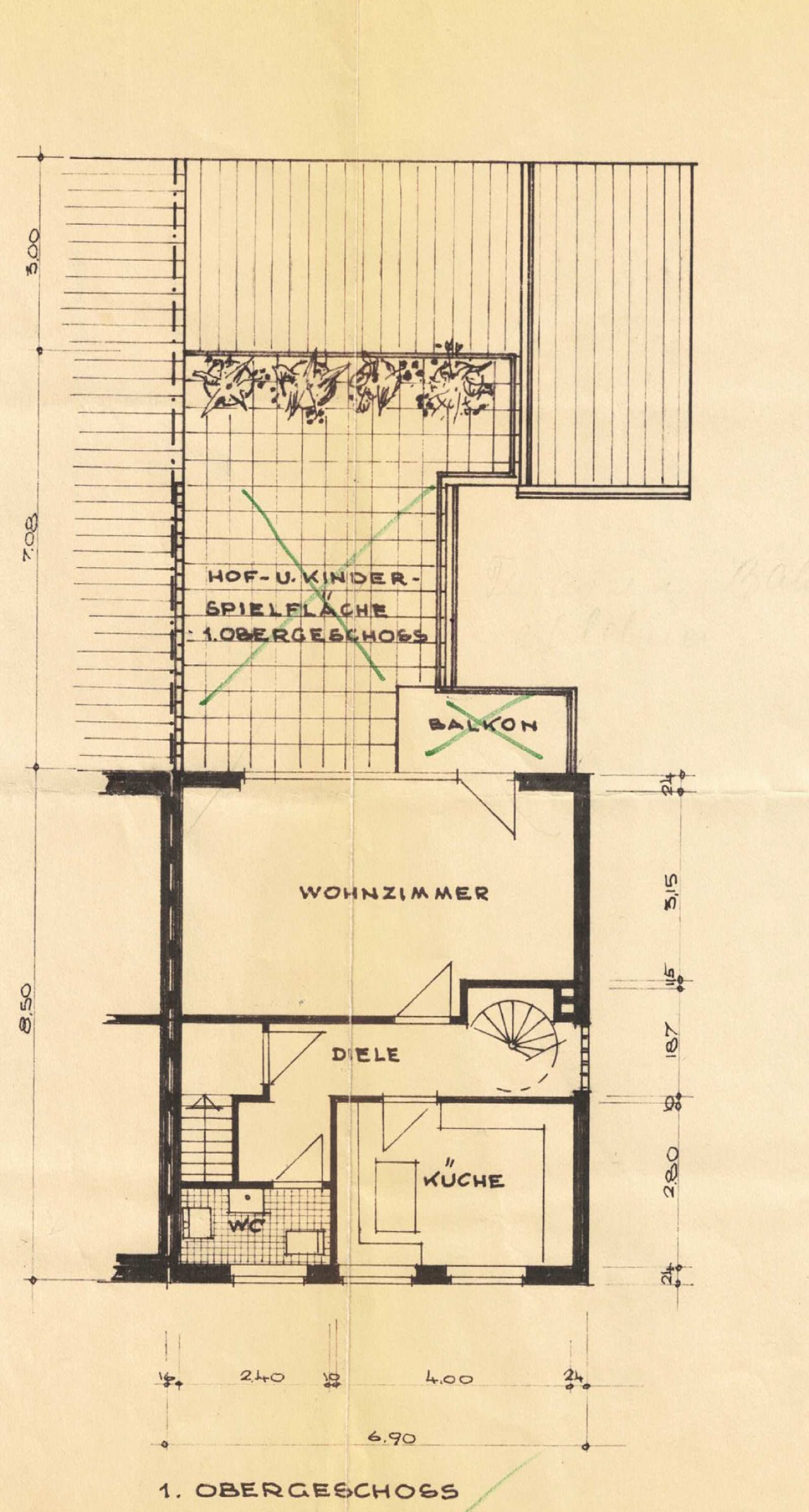 Grundriss 1. OG (noch ohne WG) Grundriss 1. OG (noch ohne WG)